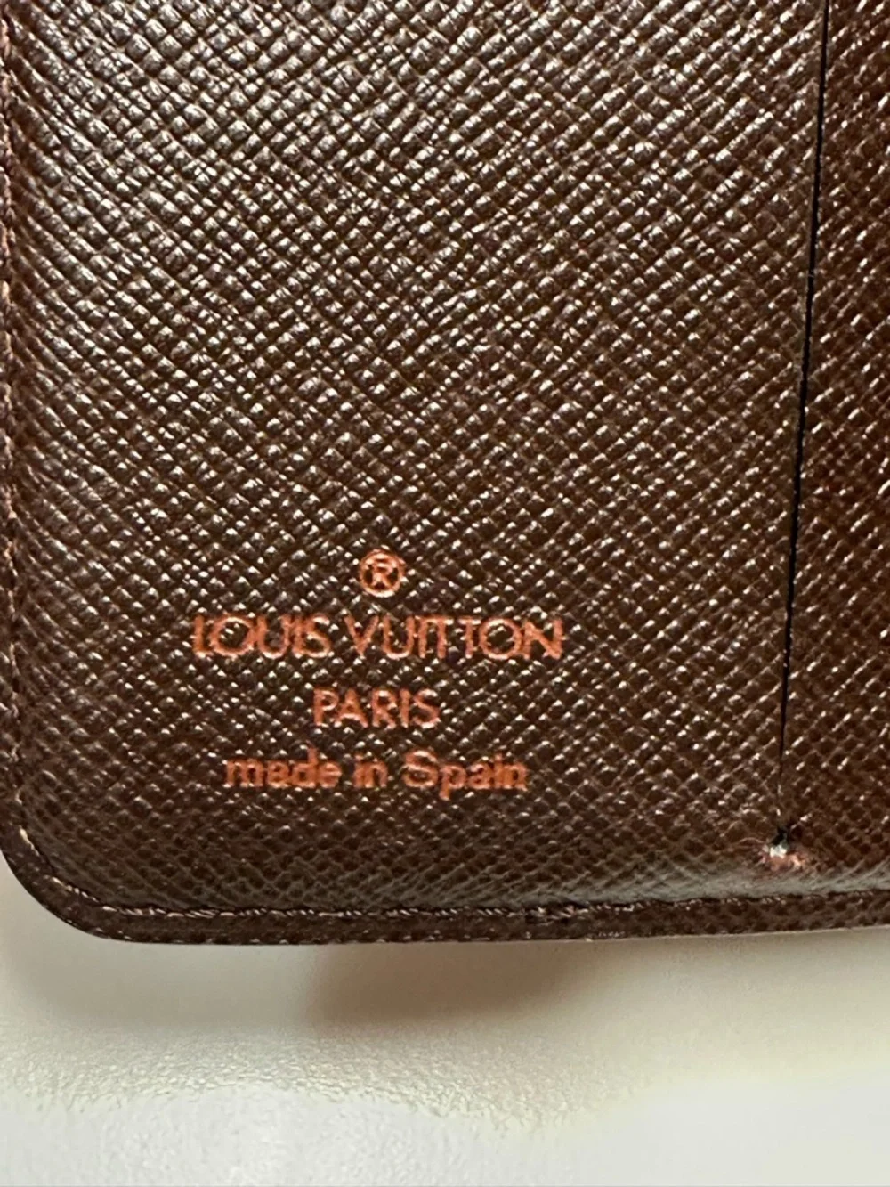 Louis Vuitton Damier Ebene Wallet w/ Gold-Tone Hardware + LV Dust Bag + COA